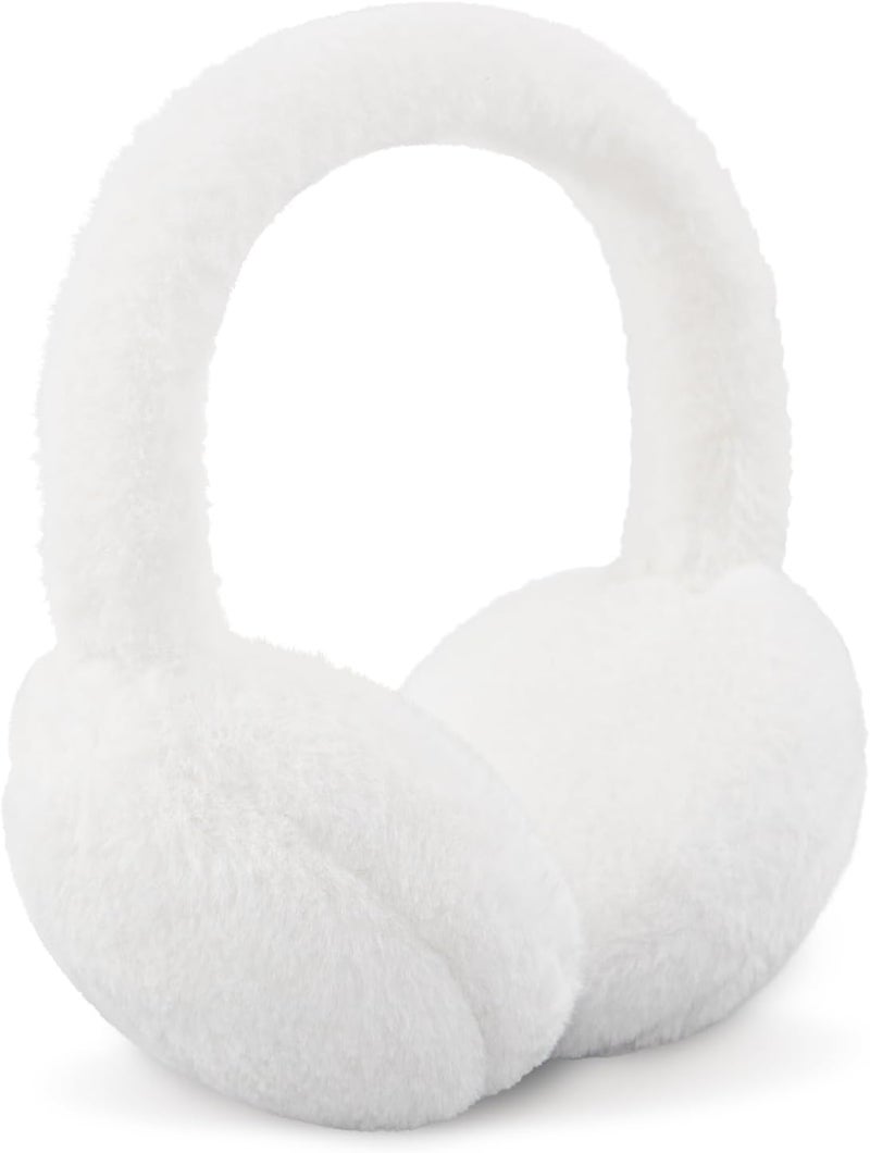 YATANAM Women Ear Muffs Winter Girls White Earmuffs Fuzzy Kids Black Ear Muff Cute Fluffy Ear Warmers Foldable Ear Covers Boy - Image 1